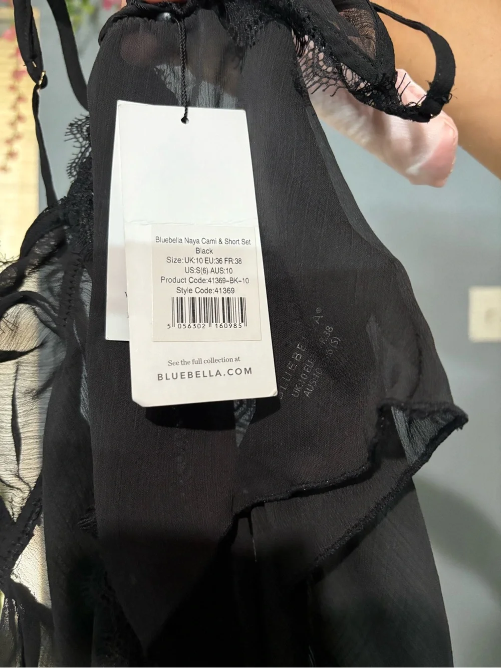 Bluebella Black Lace & Sheer Chemise